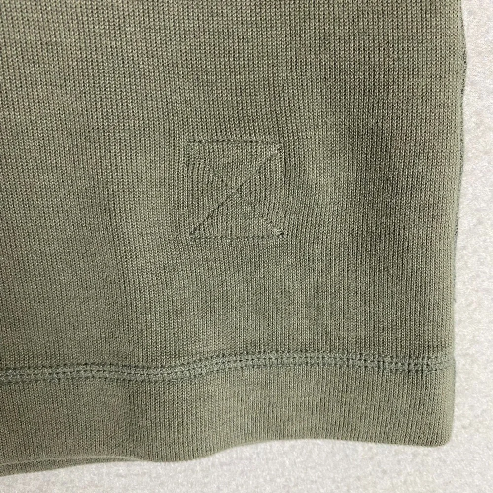 Banana Republic Rib Double Knit Henley Sweatshirt Mens Large Nori Green